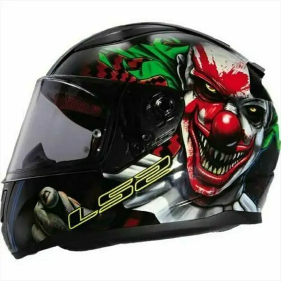 Black Gray LHP1 Helmet for Men Full Face Breathable Motorcycle Helmet with Clown Graffiti ABS Material Helmet Moto Motocross Helmet