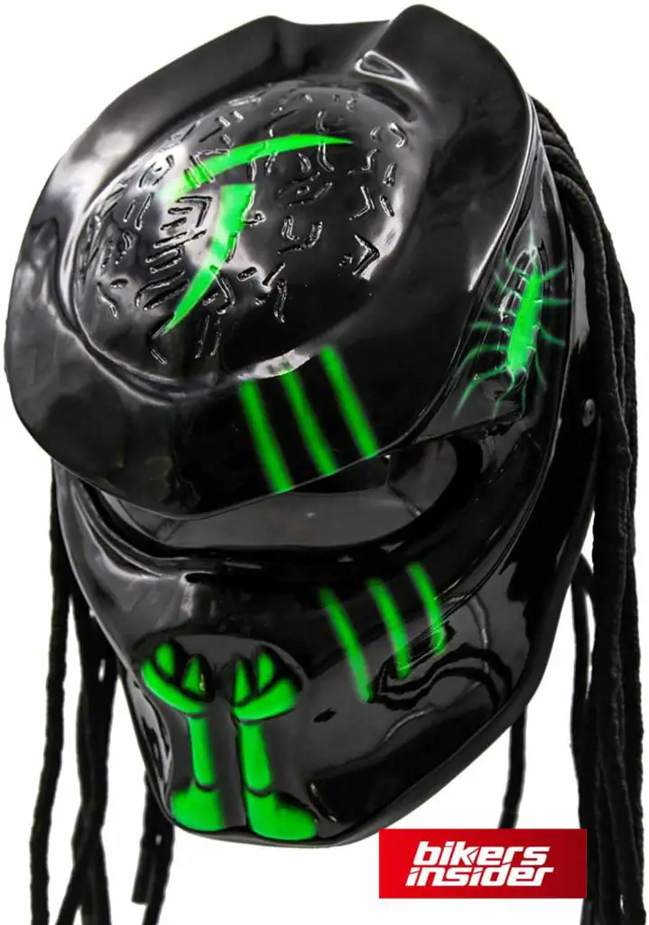 Moster energy motorcyle helmet in predator style-min