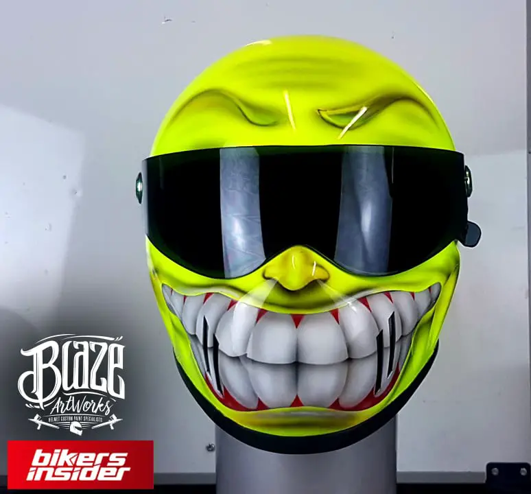 Smiley Face Custom Airbrushed Helmet is sure to attract some smiles.