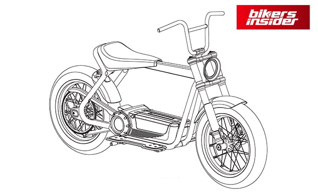 A design drawing for an electric scooter prototype.