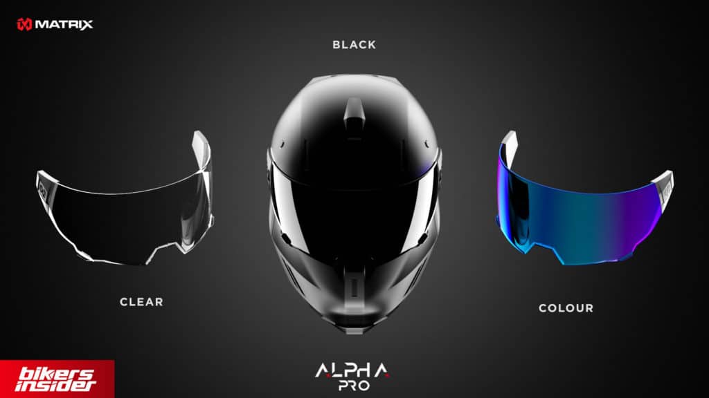 Matrix Alpha Pro visor variants.