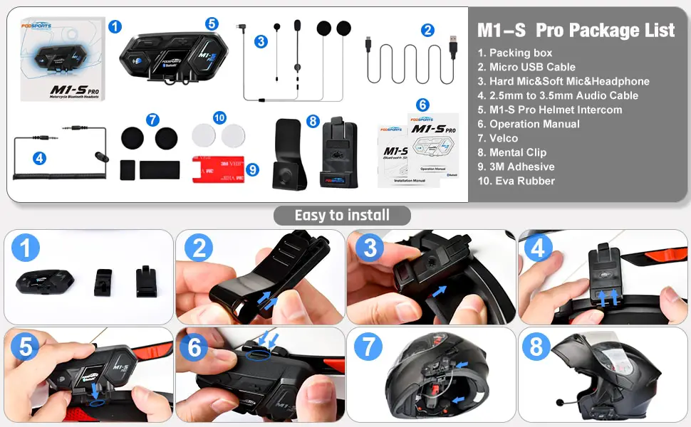 Fodsports Helmet Intercom Headsets Comparison