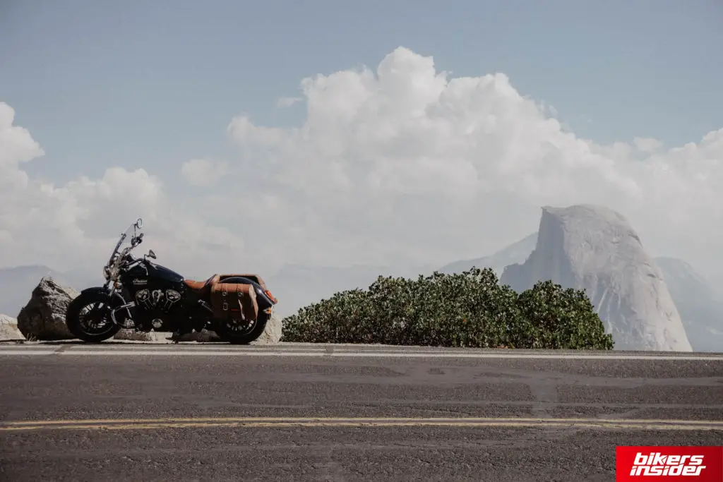 Indian Cruiser Motorcycle On The Road.