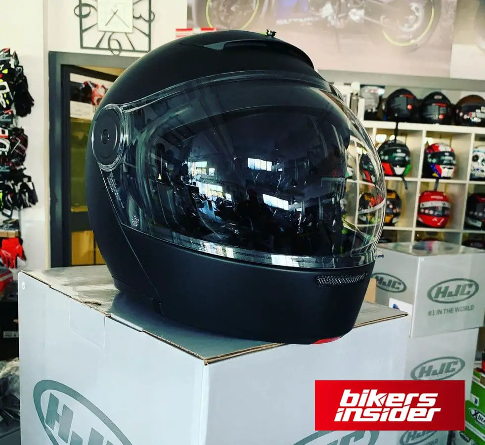 HJC v90 black cafe racer helmet